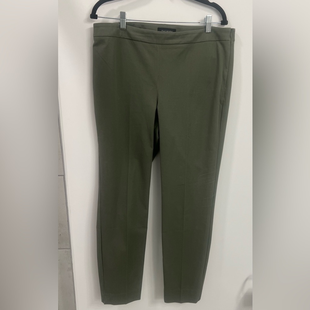 Talbots Chatham Ankle Pants in Olive Green for Business or Office, Size 12